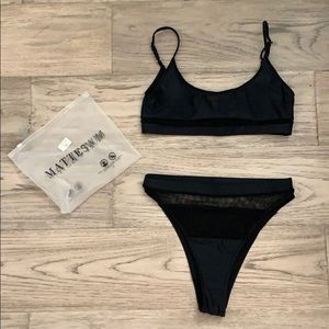 Matte collection black mesh bikini